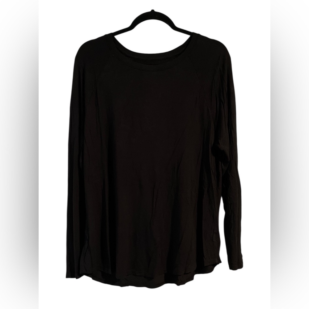 Time and Tru Black Long Sleeve Relaxed Blouse